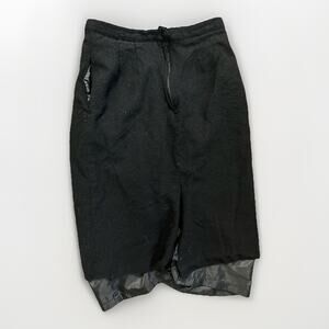 Black Lined Midi Skirt Size 10 Zip Front 25in Length Classic Black Skirt